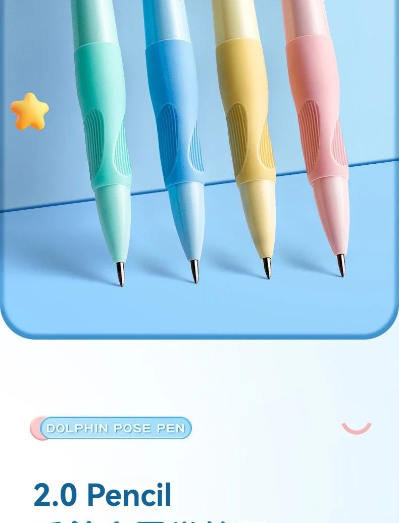 Cute Dolphin 2mm Mechanical Pencils Set Carpenter Drafting HB Pencil 2.0 mm for Drawing Writing Sketching Kawaii School Supplies