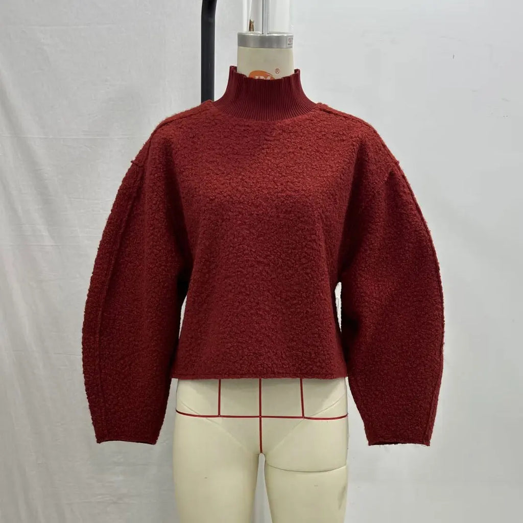 HH Sweatshirts For Women Autumn Casual Loose Turtleneck Long Sleeve Pullover Sweater Female Fashion Chic Top Pullovers