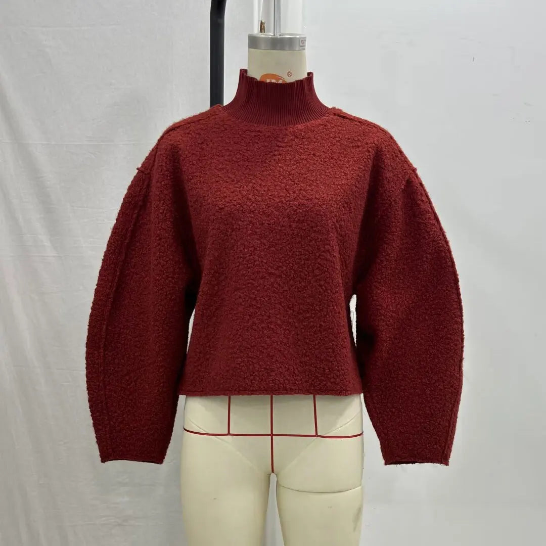 HH Sweatshirts For Women Autumn Casual Loose Turtleneck Long Sleeve Pullover Sweater Female Fashion Chic Top Pullovers