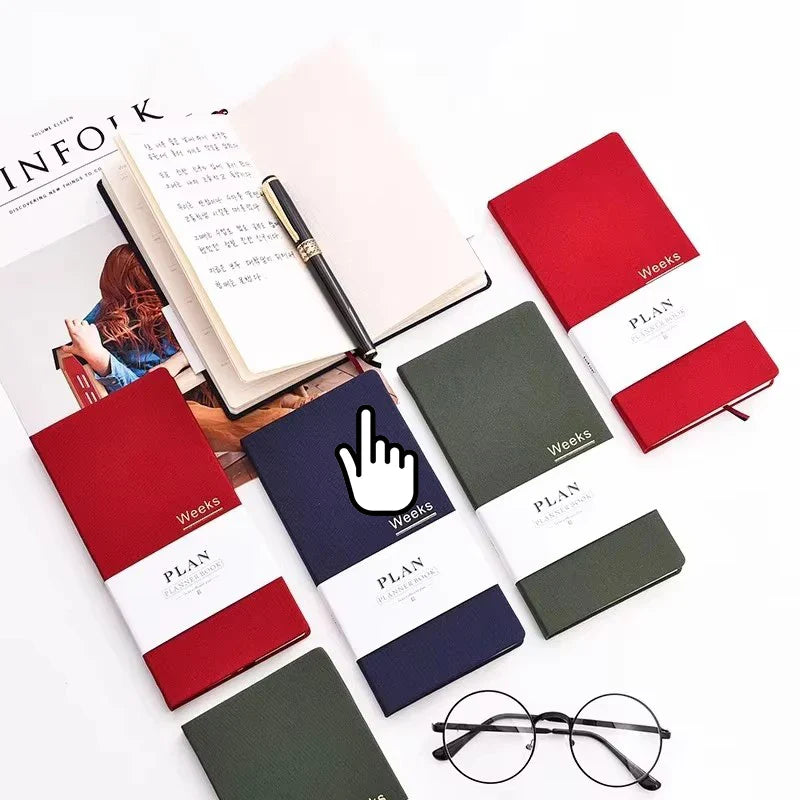 Kinbor Weekly Planner Notebook UnDated Agenda Schedule Daily Monthly Journal Book Portable Record Diary Plan Notepad Stationery