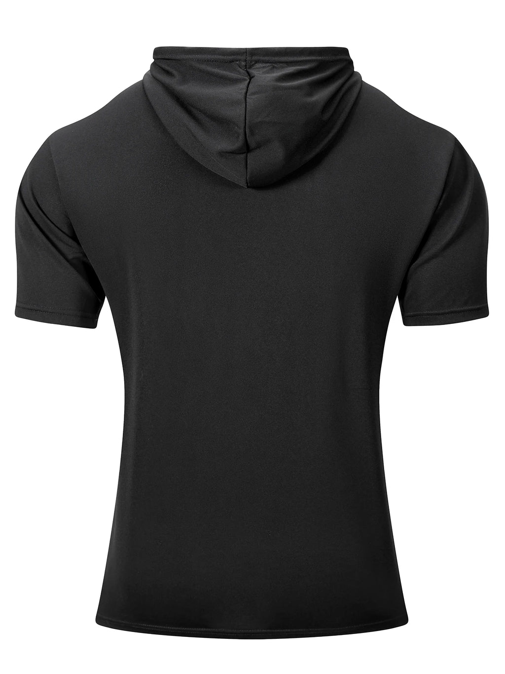 Summer Men's Hooded Sweatwear Casual Short Sleeve Loose T-shirt Solid Color Lightweight Hoodie Fitness Breathable Tops