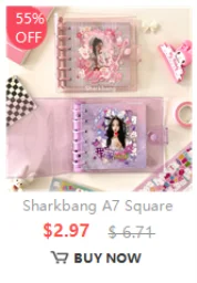 Sharkbang 10pcs A4 Binder Sleeves 7 Holes Postcards Sticker Organizer 11 Designs PP Refill Ring Bags Stationery Accessories