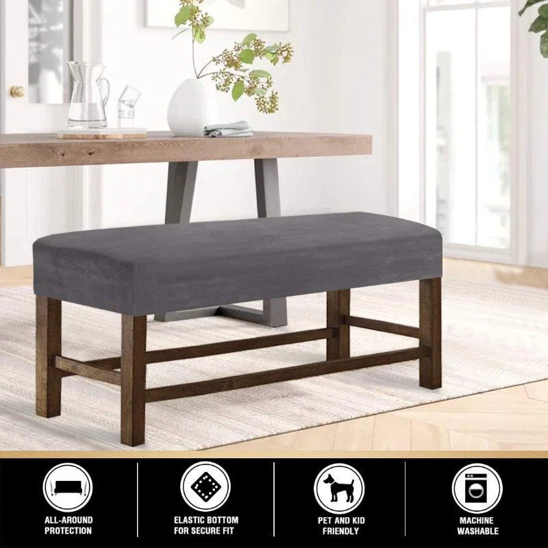 Velvet Soft Stretch Dining Room Spandex Elastic chair Bench Covers  Living Room Kitchen Bedroom Slipcover Seat Protector