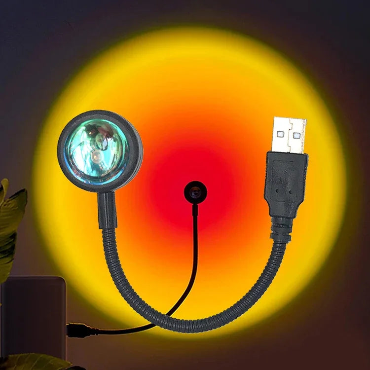 Drop Shipping USB Sunset Lamp LED Without Choice Mark Rainbow Neon Night Light Projector Photography Wall Atmosphere Lighting
