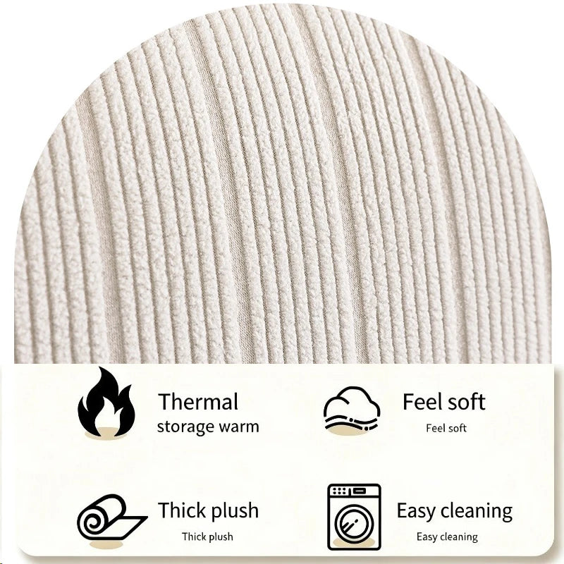 High Elasticity Headboard Cover Solid Color Double Bed Backrest Cover Autumn Winter Warm and Dustproof Cover Machine Washable