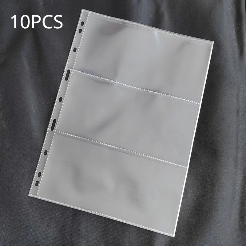 Money Banknote Paper Money Album Page Collecting Holder Sleeves 3-slot Loose Leaf Sheet Album Protection for Stamps Currency