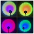 Drop Shipping USB Sunset Lamp LED Without Choice Mark Rainbow Neon Night Light Projector Photography Wall Atmosphere Lighting