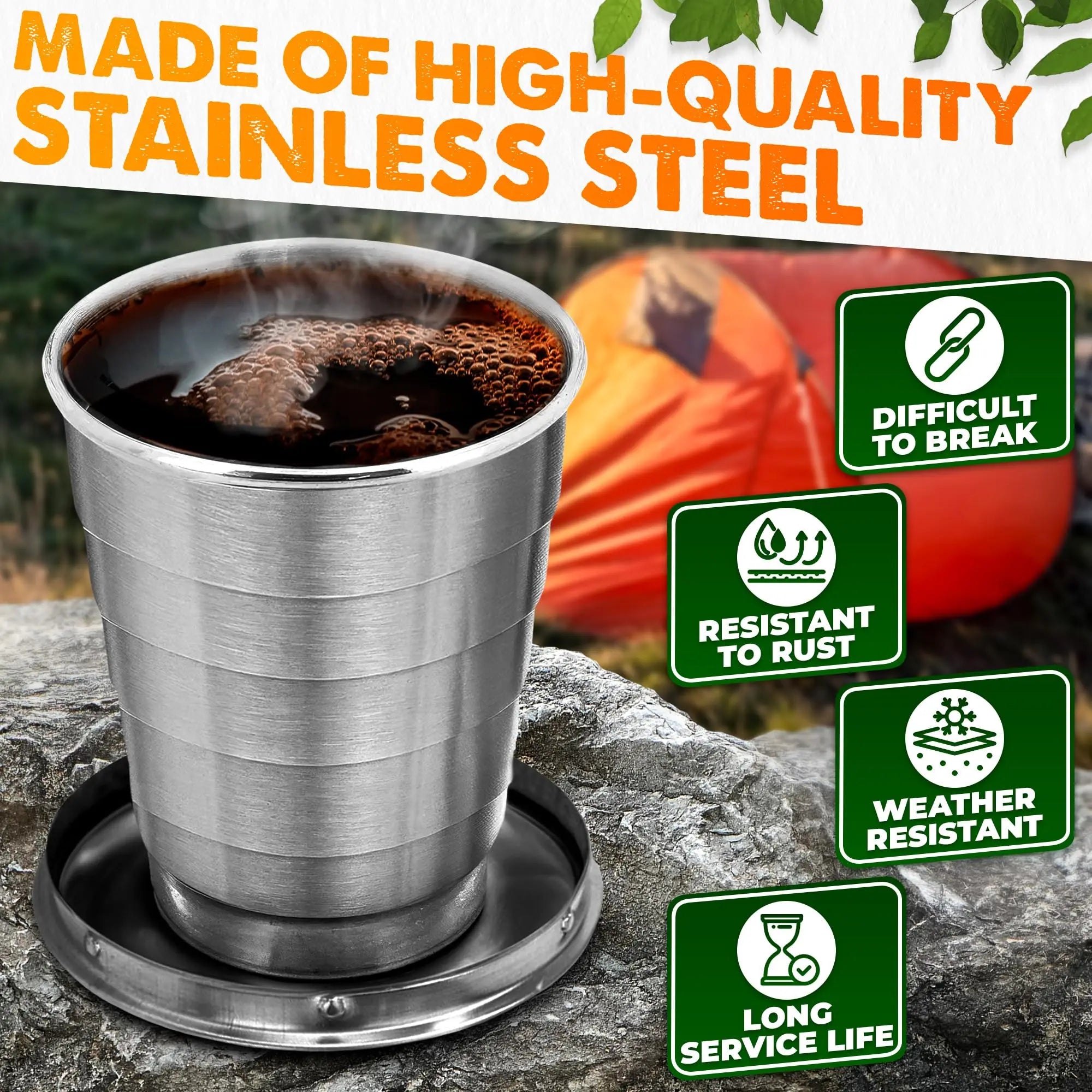 NEW 250ml Stainless Steel Retractable Cup Outdoor Travel Toiletry Cup Portable Creative Compression Cup Mini Handy Cup Folding Cup