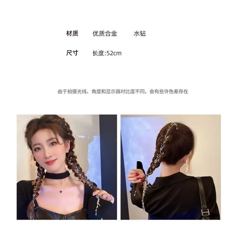 Fashion Accessories Hair Chain Braided Hairpiece Ponytail Star Hair Ornament Hair Clip Hairpin for Women
