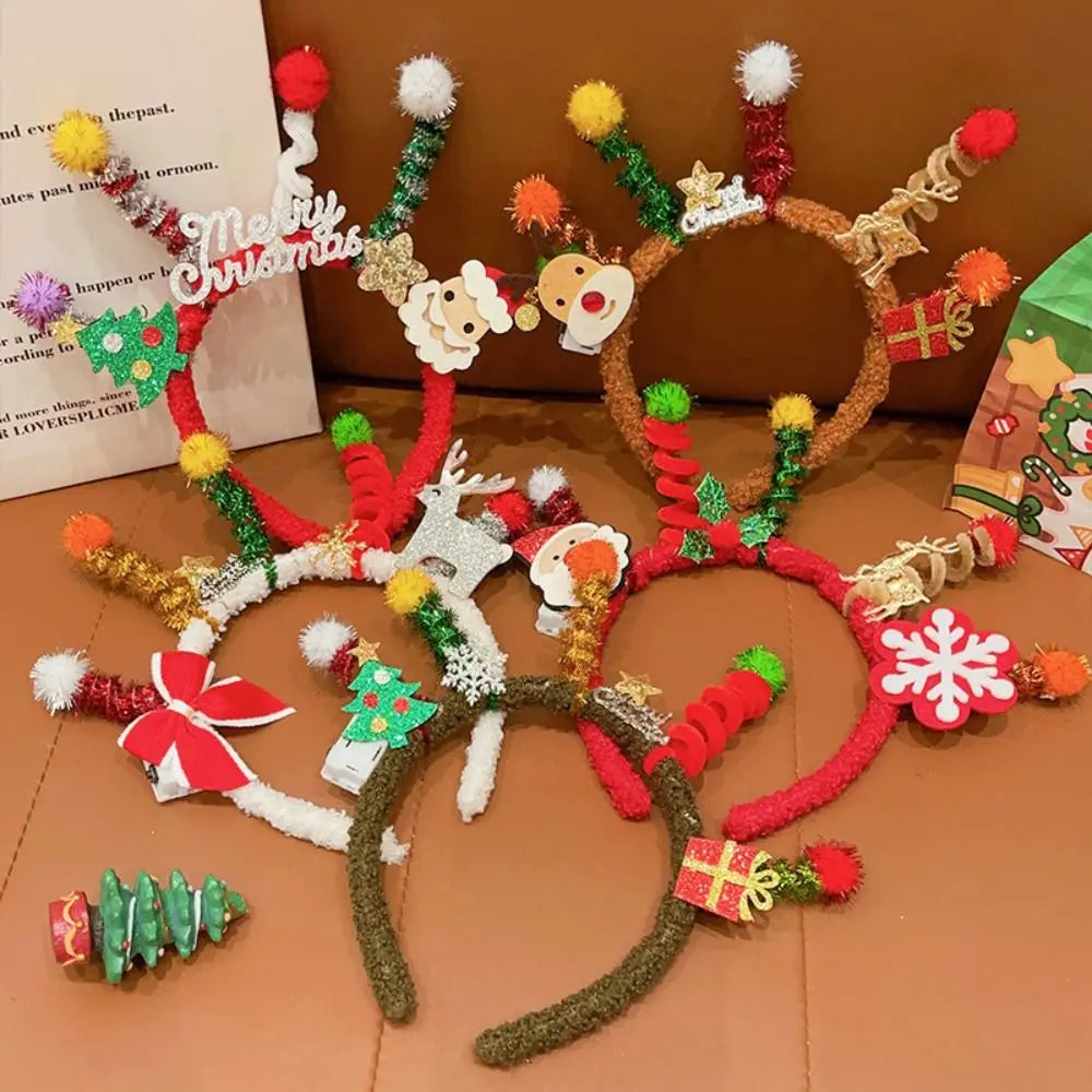 Hair Accessories Christmas Headband Merry Chritmas Xmas Santa Claus Hair Hoop Headpiece Hairband Antler Hair Hoop Girls/Female