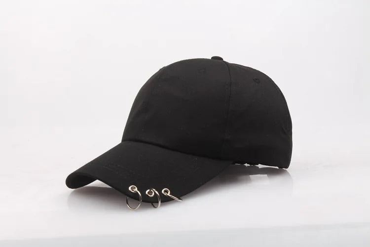 Hip Hop Women's Baseball Cap With Ring Circle Snapback Hats For Men Women Unisex Dad Hat Adjustable Kpop Korean Style Gorra
