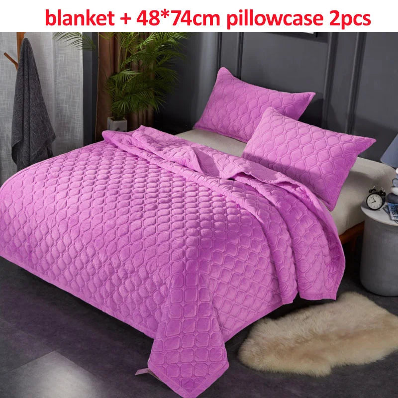Winter Warm Blankets Quilt Plaid Bed Cover Quilted Bedspread Velvet Bedspread Cover For Beds