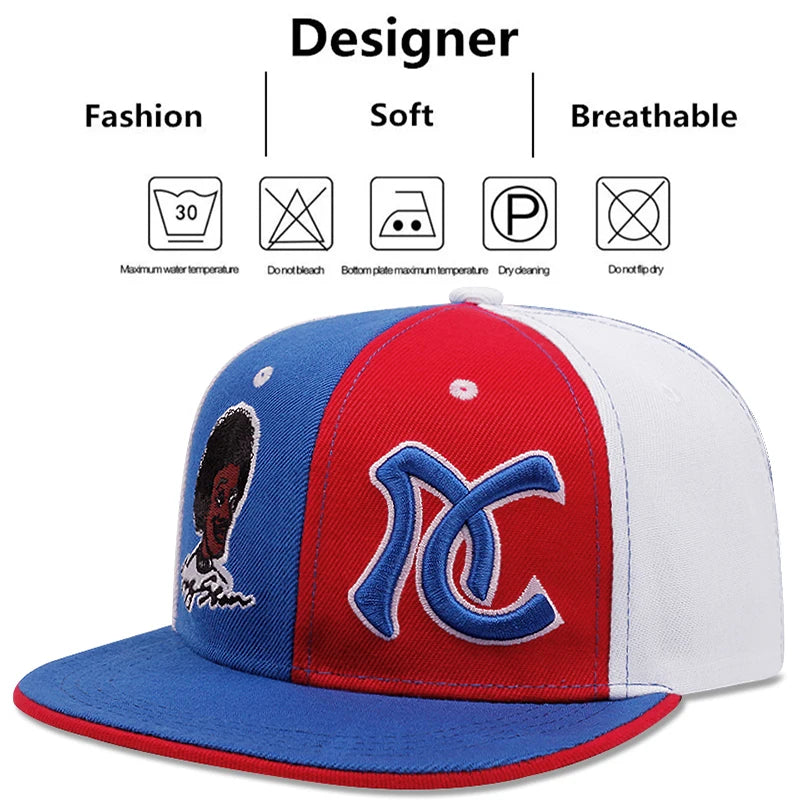 Men's Fashion AC Embroidered Hat Snapback Caps Unisex Sunshade Hat Women Adjustable Hip Hop Baseball Caps Cowboy Hat ﻿