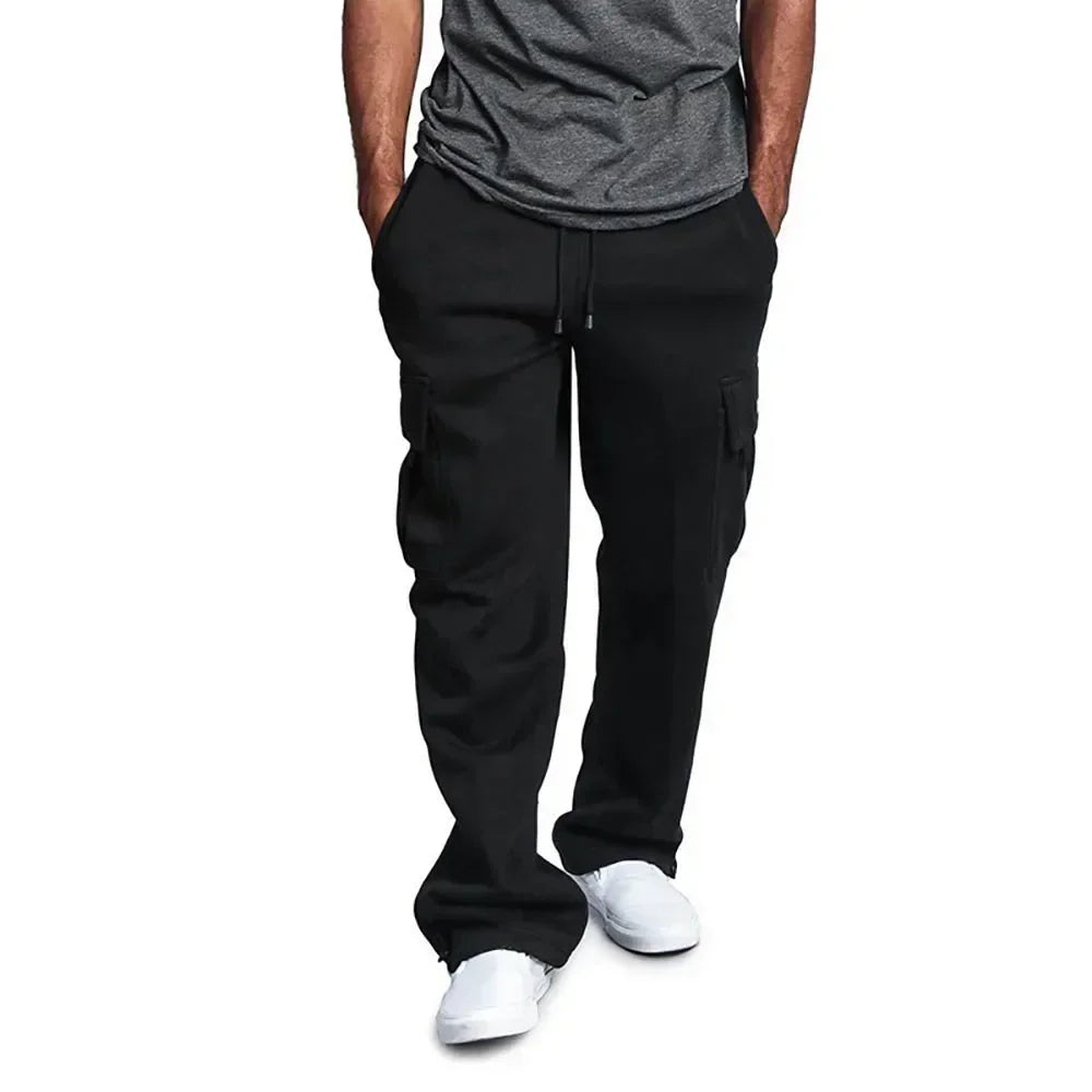 Men's Cargo Sweatpants Autumn Long Pants Loose Sport Fit Jogging Overalls Joggers Sweat Pocket Pants Cargo Trousers Streetwear