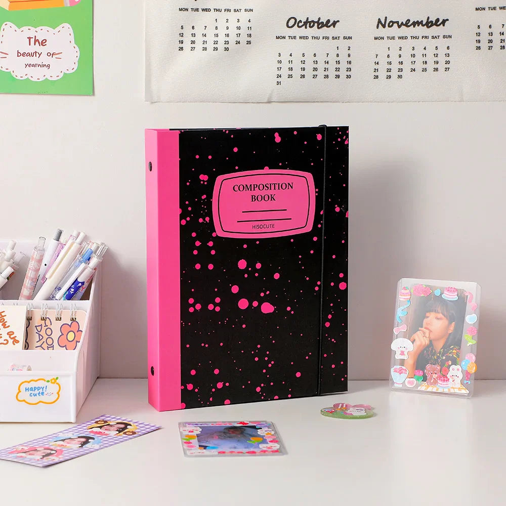 SKYSONIC New Arrival A5 Ring Notebook Jounral Cover INS Bandage Photocards Binder Collect Book Photo Cards Organzier Stationery