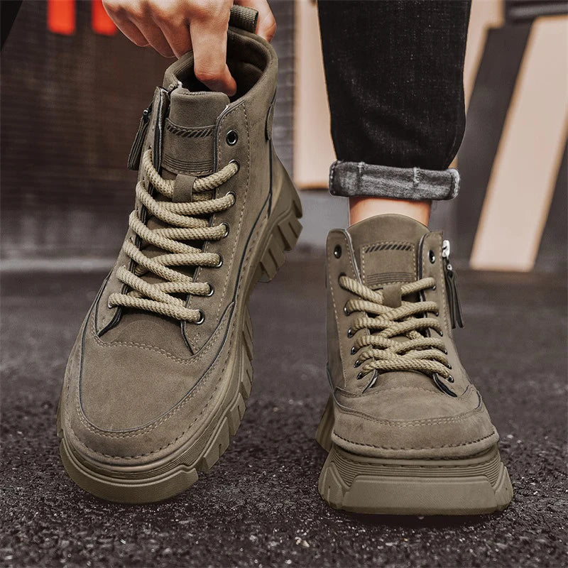 High-top boots, British workwear motorcycle shoes, versatile casual shoes, trendy outdoor shoes