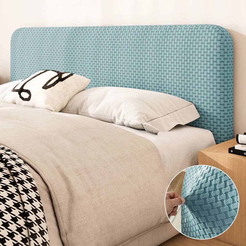 All-inclusive Jacquard Bed Headboard Cover Solid Color Elastic Bed Head Slipcover Solid Color Bed Backrest Cover Bedroom 2024
