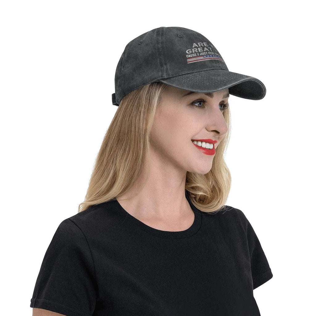 Are We Great Yet Cause I Just Feel Embarrassed Baseball Caps Vintage Distressed Cotton Snapback Cap Unisex Outdoor Gift Hats Cap