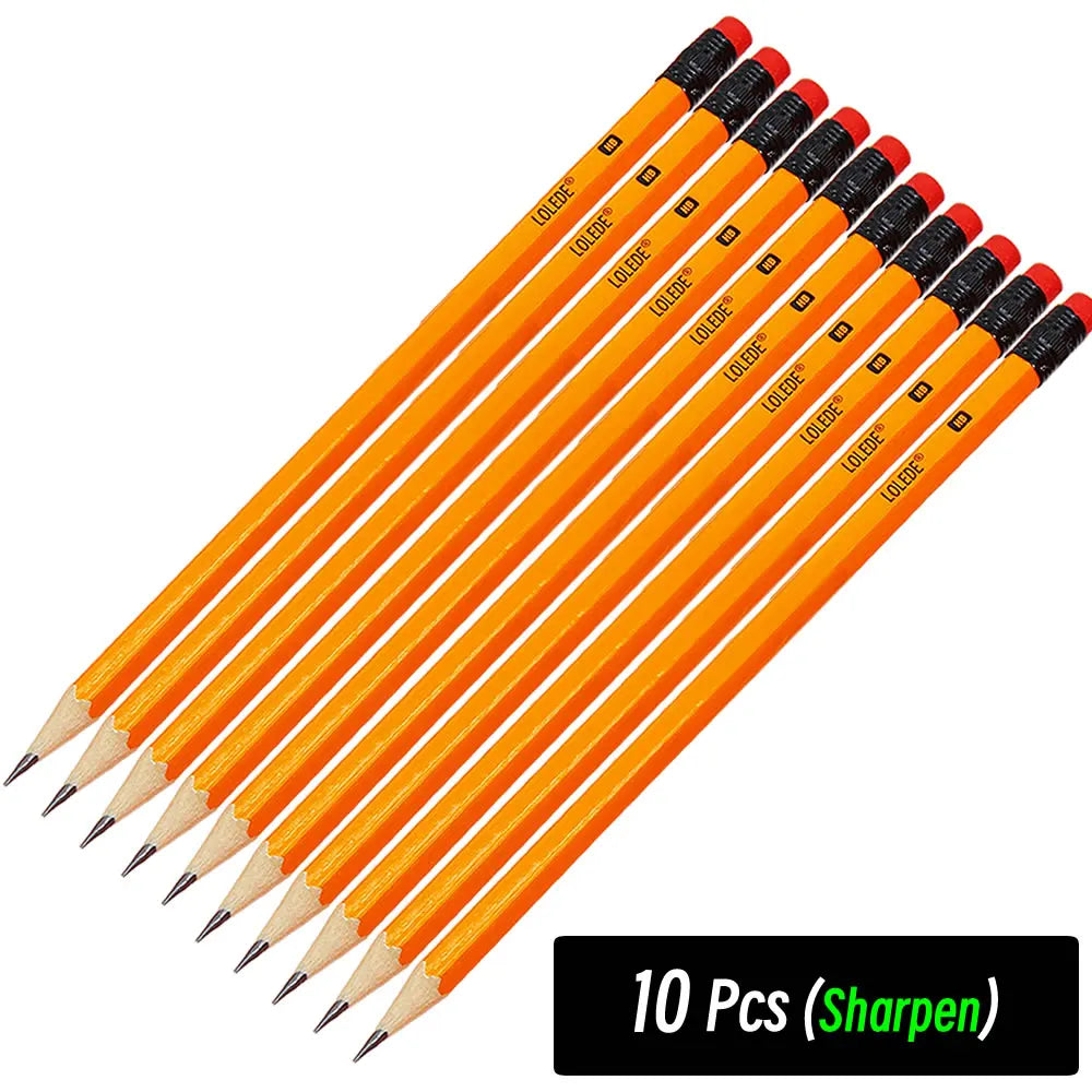 1/5/10Pcs HB Yellow Holder Sketch Pencil Wooden Lead Pencils Childrens Writing Pencils Office Painting Drawing School Stationery