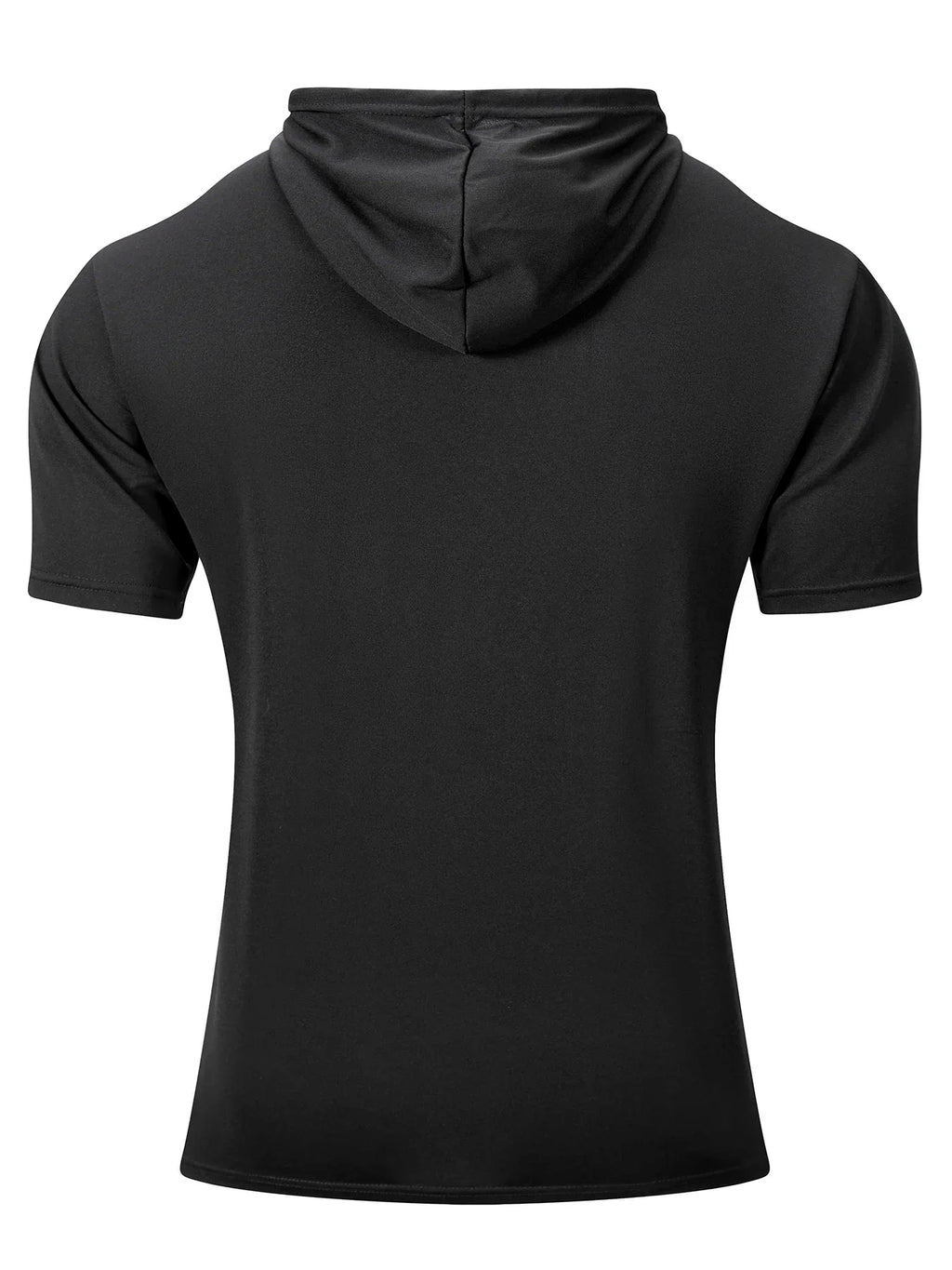 Men's Summer Hoodies T-shirts Short Sleeve Solid Color Loose Hooded Drawstring Pullover Tops Male Casual Sweatwear T-shirt