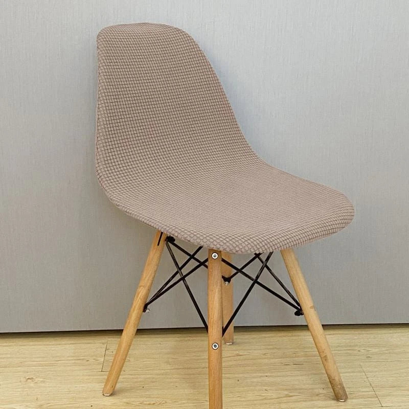 Jacquard Waterproof Shell Chair Cover Short Back Scandinavian Chair Covers Adjustable Dining Room Seat Covers for Bar Party