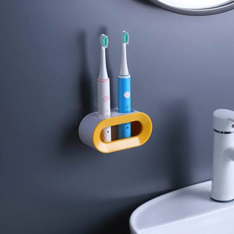 Bathroom Toothbrush Holder Wall Mount Bathroom Organizer Double Single Hole Self Adhesive Tooth Brush  Accessories Space Saving