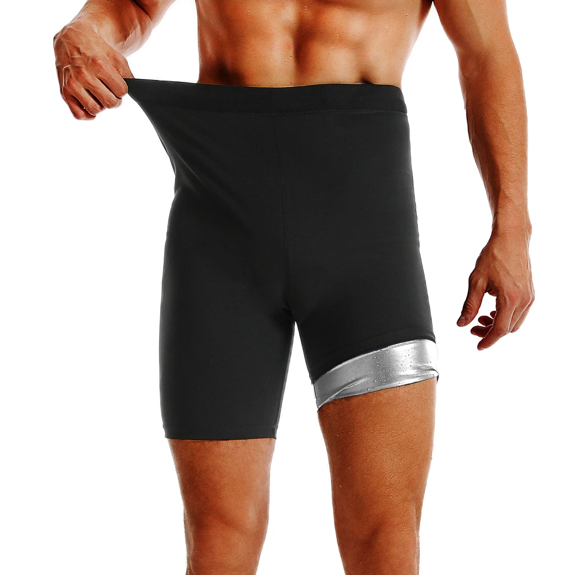 Sweat Pants Men's High Waist Waist Abdominal Pants Fitness Pants Running Sports Heat Gathering Sweat Pants Shorts Sweat Pants