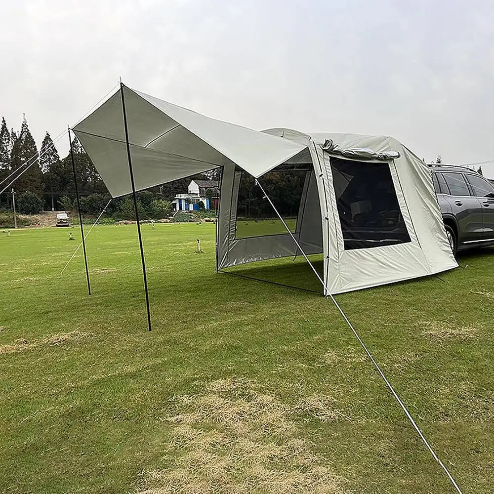 5-6 Person Car Truck Tent For Camping SUV MPV Car Rear Tent Waterproof Auto Tail Tent Awning Beach Sunshade For Self-driving