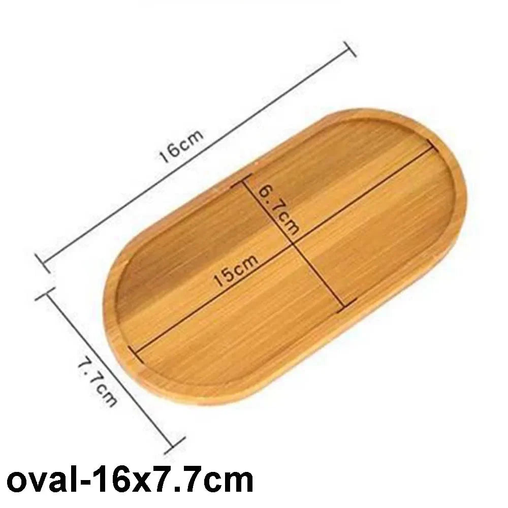 Wooden Bamboo Serving Plate Set Dish Tray Fruit Plate Storage Pallet Kitchen Organizer Dining Bar Supply Dinner Plate Set
