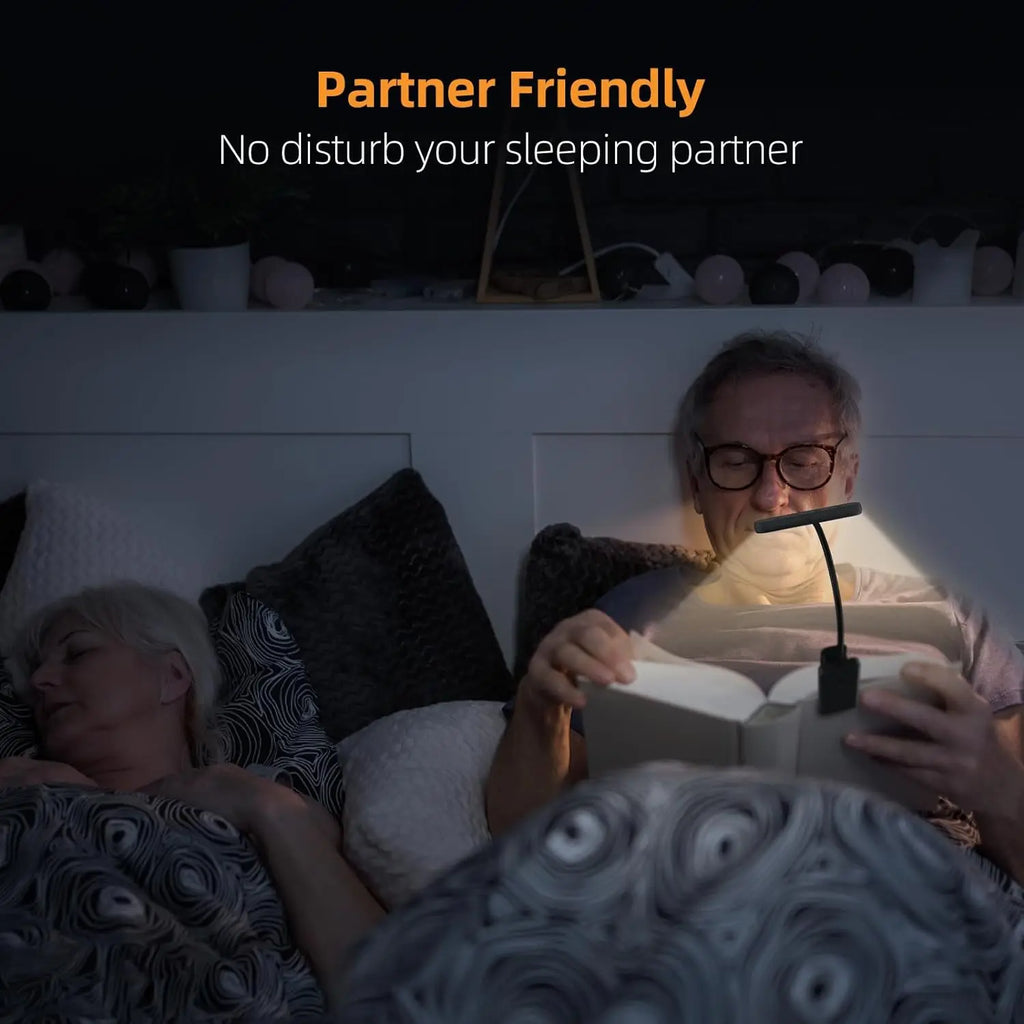 NEW 14Leds Book Light USB Rechargeable Reading Light Warm Cool White Daylight Portable Flexible Easy Clip Night Reading Lamp