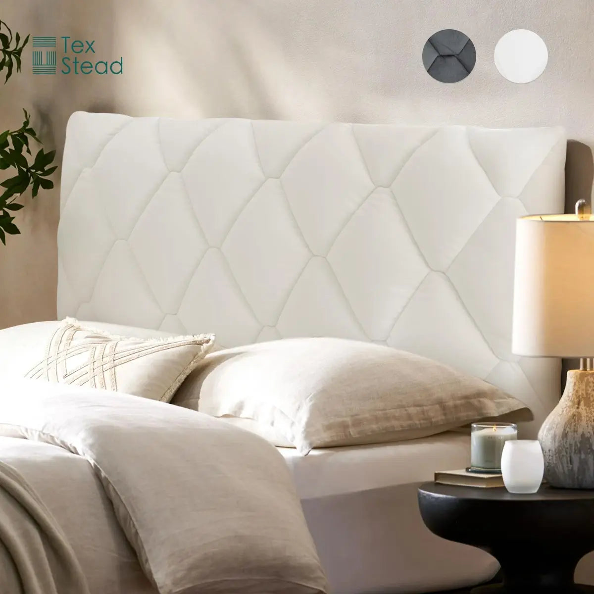 Bed Headboard Cover Stretch Thickened Large Rhombus Slipcover Covers Dustproof Bed Head Protector Cover Bed Board Cover