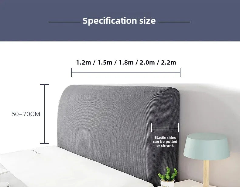 Simple Bedside Cover Elastic Thicken Protection Headboard Case Dust-Proof Nordic Bedroom Bed Cushion Cover House Decoration