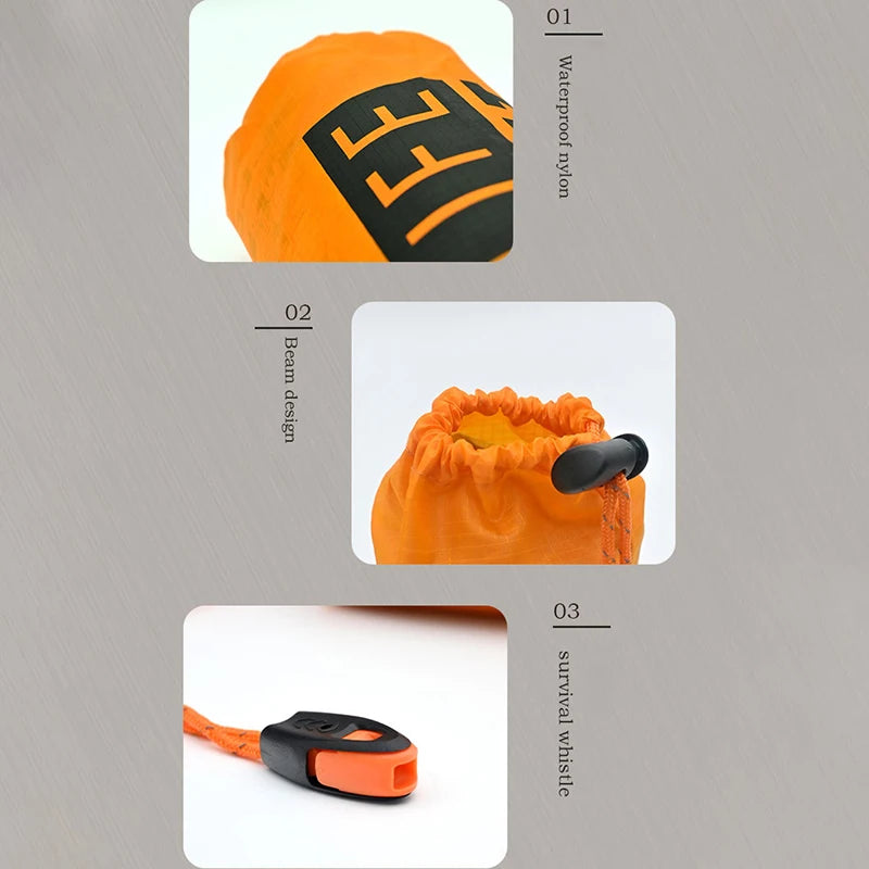 〔E〕Outdoor Insulated Emergency Tent Waterproof Emergency Life Saving Insulated Tent Includes Life Whistle Ripstop TentPouch
