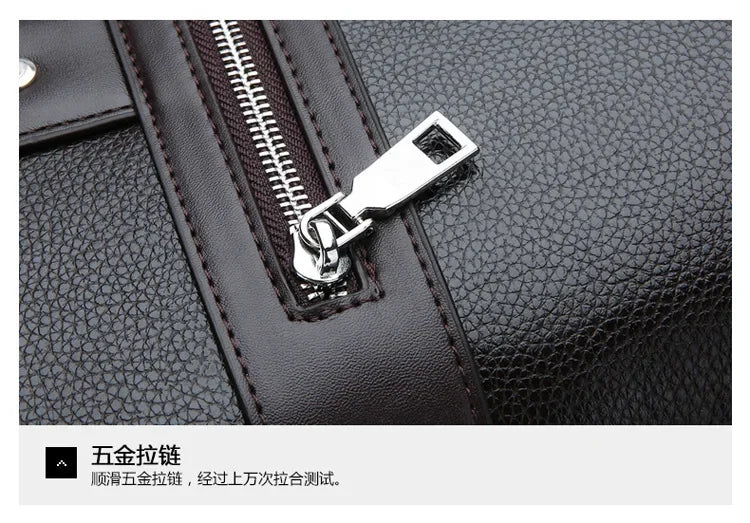 Men PU Leather Shoulder Fashion Business Bags Handbags Black Bag Men for Document Leather Laptop Briefcases Bag