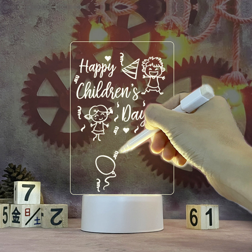 New Note Board Creative Led Night Light USB Message Board Holiday Light With Pen Gift For Children Girlfriend Decoration Night Lamp