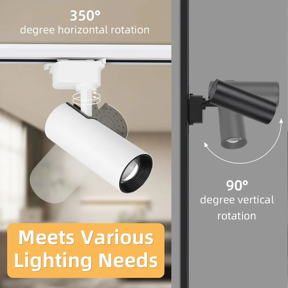 Set LED Track Light Dimmable Track Lamp AC180-265V COB led Spotlight  for Living Room Kitchen Clothing Store Rail Lamp Lighting