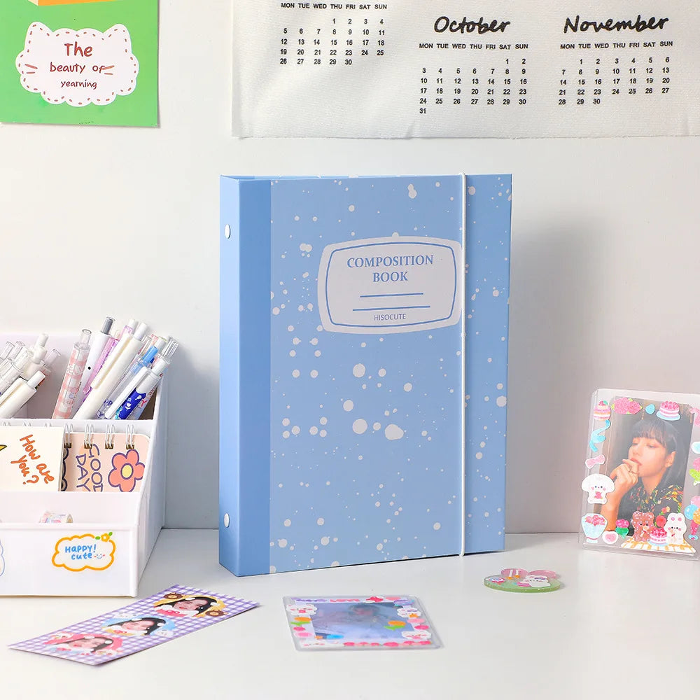 SKYSONIC New Arrival A5 Ring Notebook Jounral Cover INS Bandage Photocards Binder Collect Book Photo Cards Organzier Stationery
