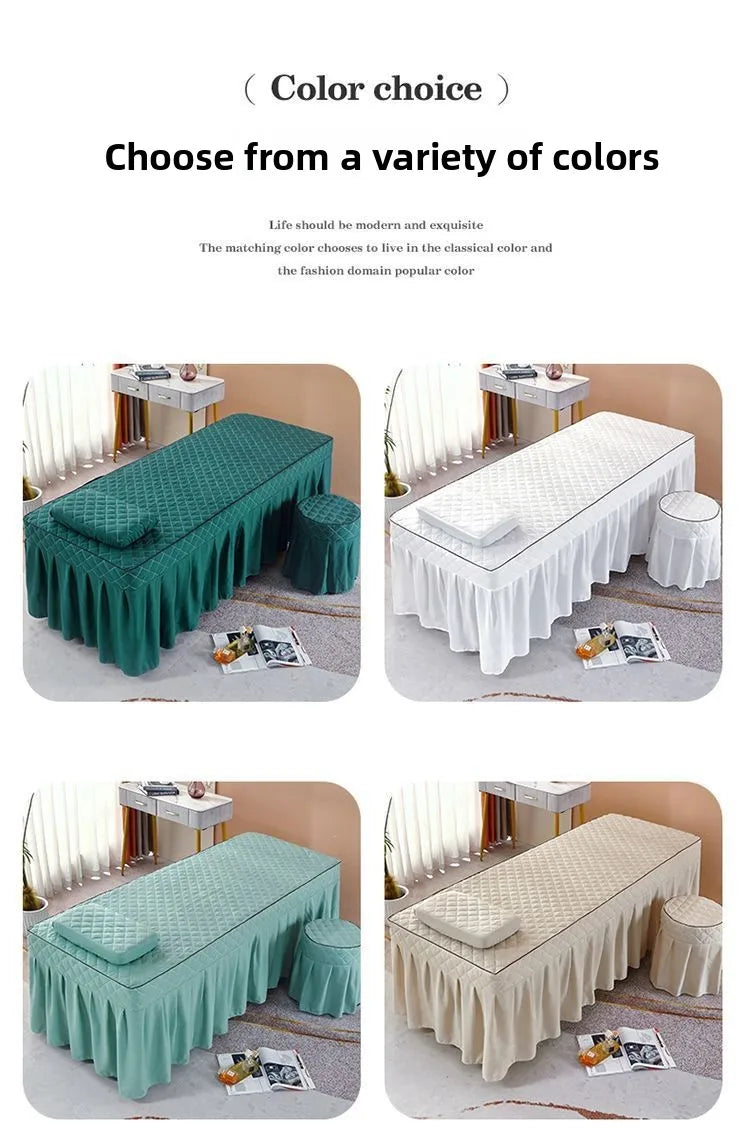 Thickened Single Double Beauty Bed Cover Pure Color Massage Beauty Salon Body Therapy Massage Hair Wash Bedding Cover Set