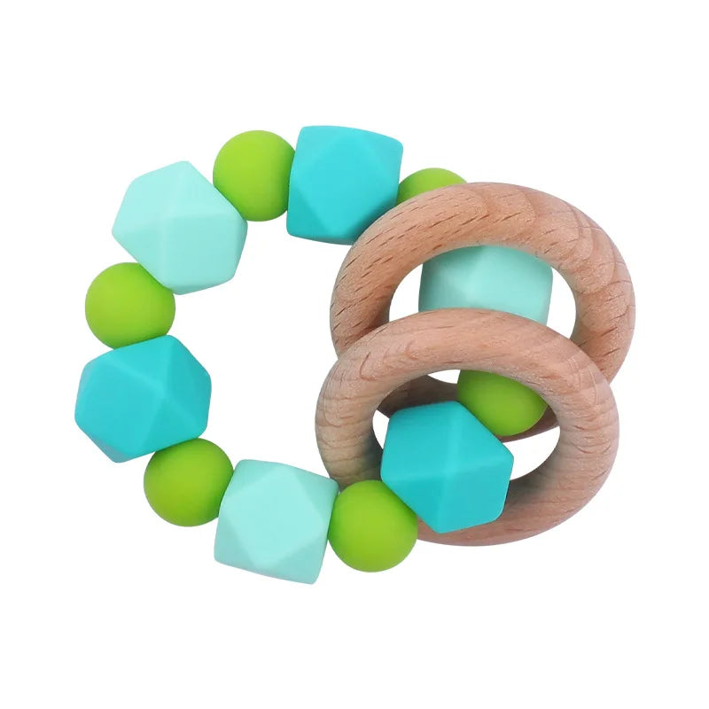 Custom Personalized Name Pacifier Holder Chain Handmade Beech Wooden Clip Cilicone Teether Baby Teething Toy Newborn Chew Gift