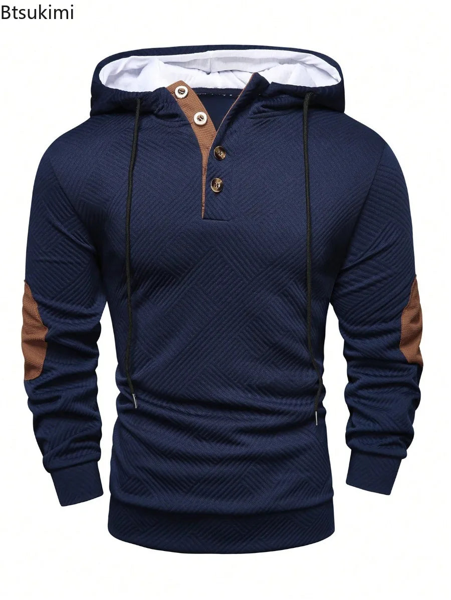 New Men's Fashion Hooded Sweatshirts Spring Autumn Long Sleeve Drawstring Pullovers Casual Streetwear Men Loose Sports Hoodies