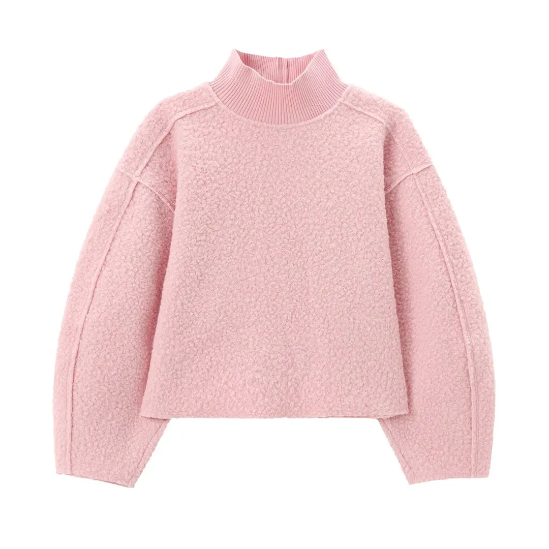 HH Sweatshirts For Women Autumn Casual Loose Turtleneck Long Sleeve Pullover Sweater Female Fashion Chic Top Pullovers