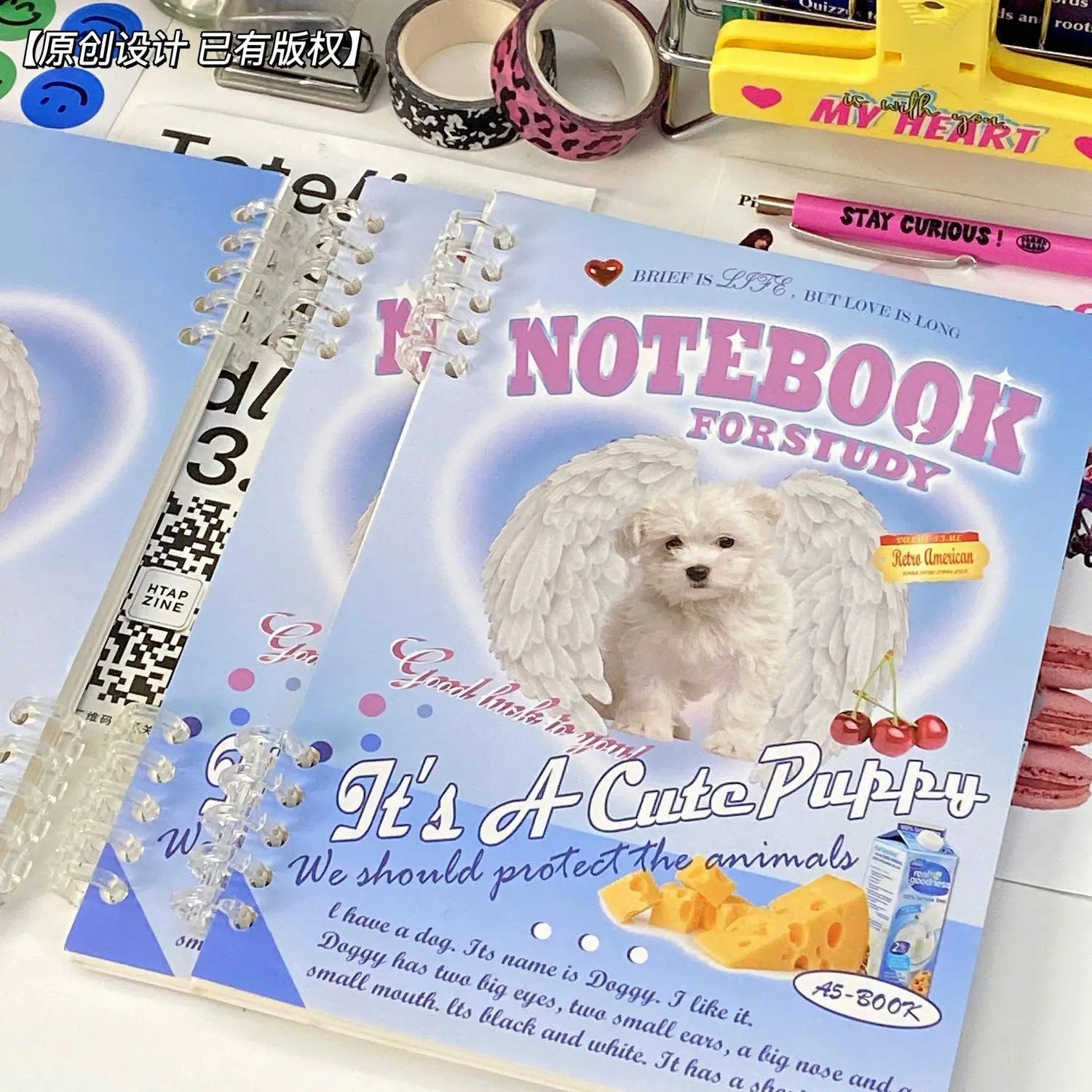 50 sheets/book A5 Horizontal Line Notebook Coil Notebook Paper Student Homework Sketchbook Binder Planner Journal