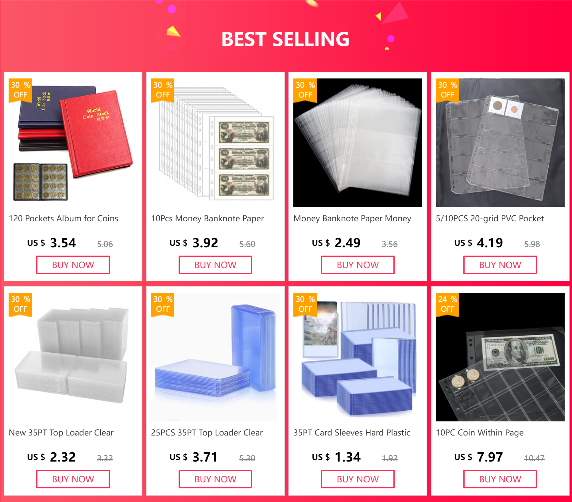 Money Banknote Paper Money Album Page Collecting Holder Sleeves 3-slot Loose Leaf Sheet Album Protection for Stamps Currency