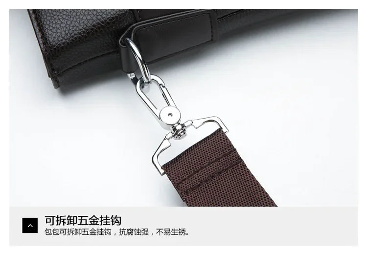 Men PU Leather Shoulder Fashion Business Bags Handbags Black Bag Men for Document Leather Laptop Briefcases Bag