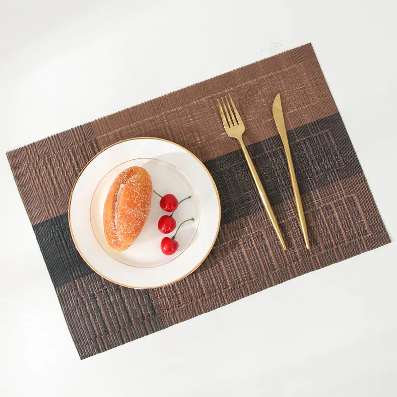 4/6Pcs Table Mat Set Non-Slip Bowl Pad Coaster Set Washable PVC Dining Table Placemats Modern Home Decoration Accessories