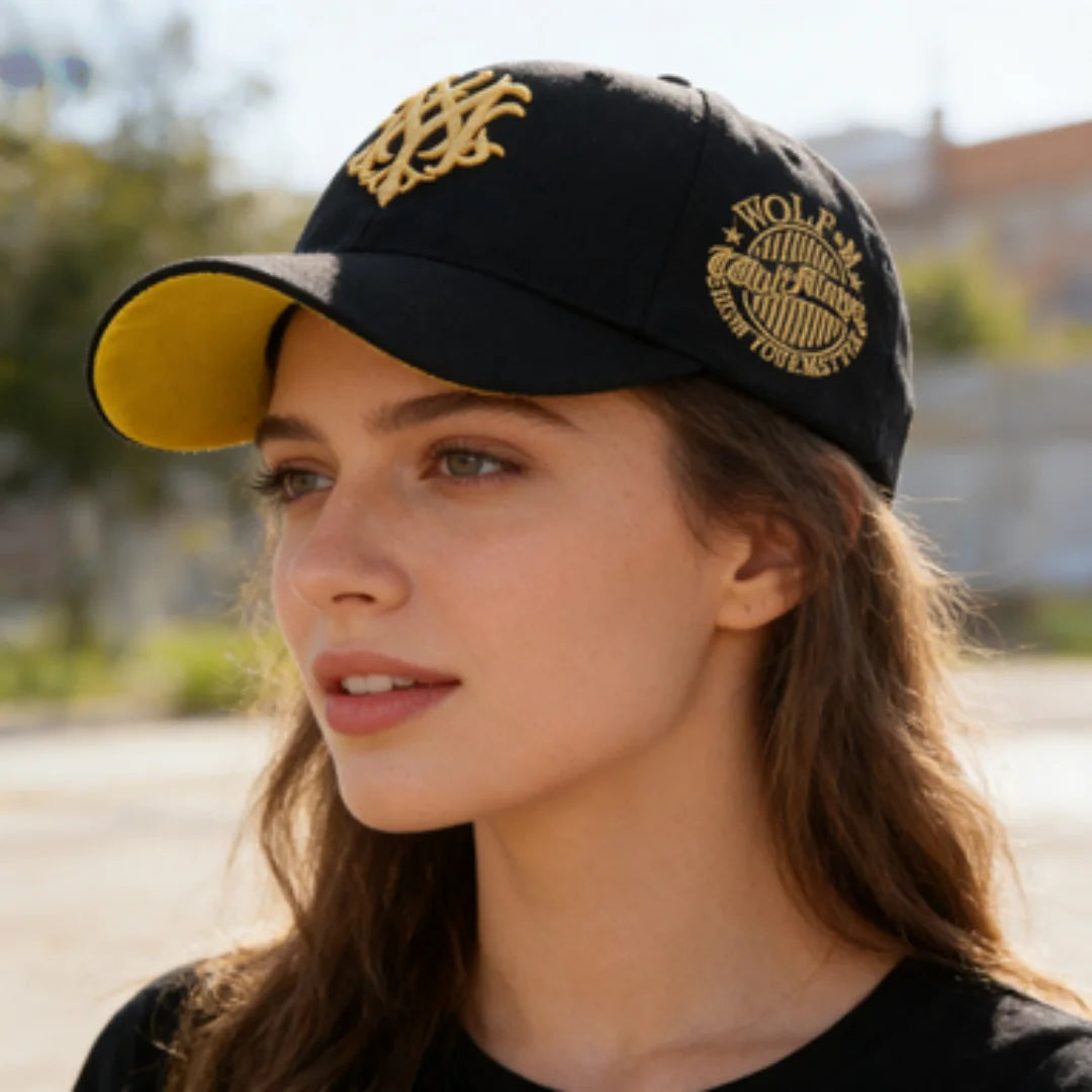 Vintage Gothic Embroidered "NY" Baseball Cap – Adjustable Cotton Snapback Hat for Men Women, Casual Outdoor Sun Hat