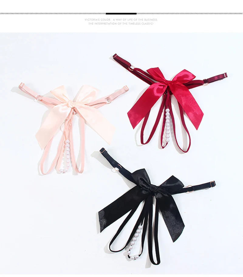 Sexual Woman Panty Pearl Toys Thong Crotch Crotchless Underwear Open Hip Briefs Transparent Poen Lingerie Sissy Female G-string