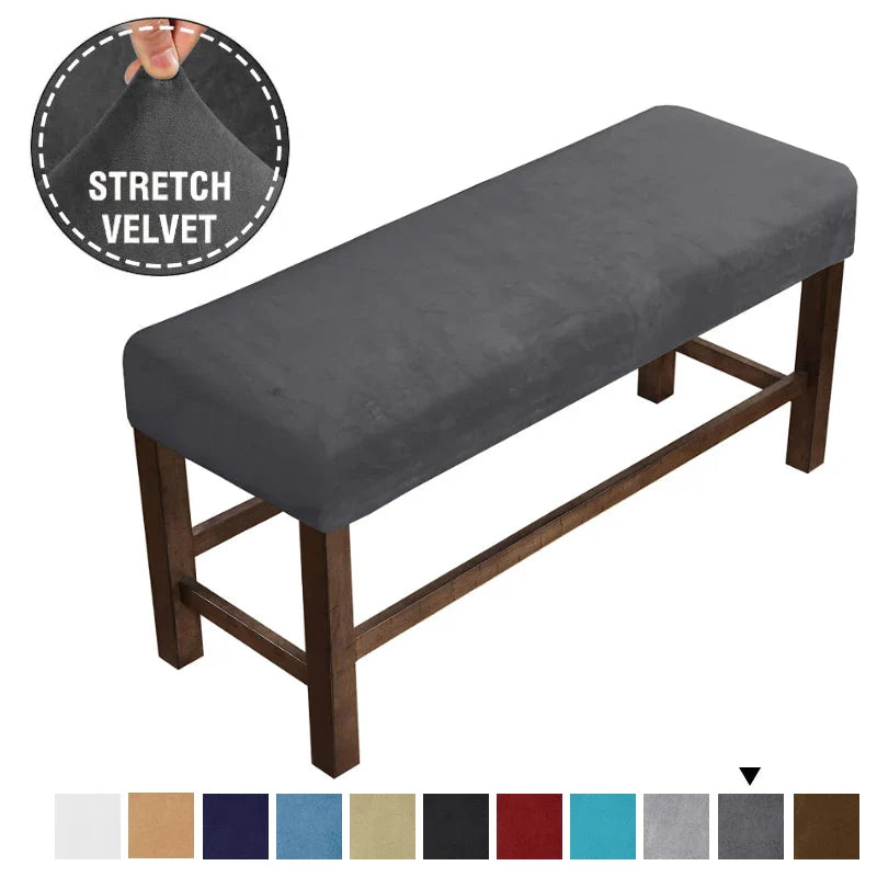 Velvet Soft Stretch Dining Room Spandex Elastic chair Bench Covers  Living Room Kitchen Bedroom Slipcover Seat Protector