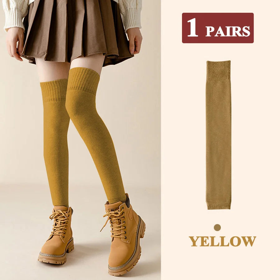 Thick Stockings Women Socks Warm Winter Over Knee High Hold Up Sexy Slim Ladies Girls Halloween Gift 7 Colors 1 Pairs Hot Sale