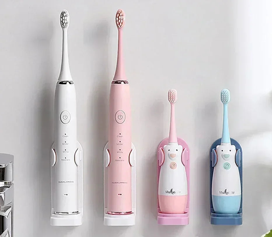Bathroom Toothbrush Holder Wall Mount Bathroom Organizer Double Single Hole Self Adhesive Tooth Brush  Accessories Space Saving